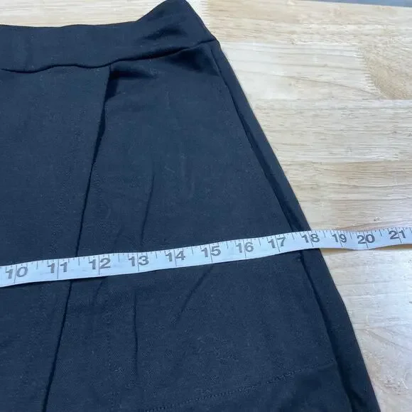 Eileen Fisher NWT Black Tencel Lyocell Stretch Faux Wrap Knee Midi Skirt XXS